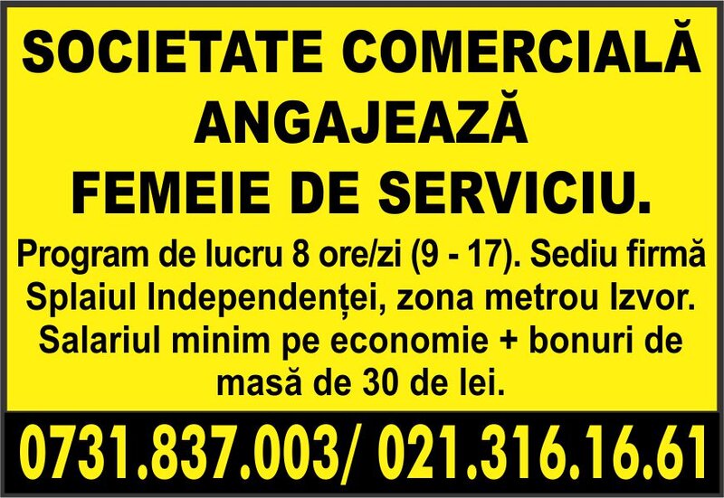 FEMEIE DE SERVICIU.